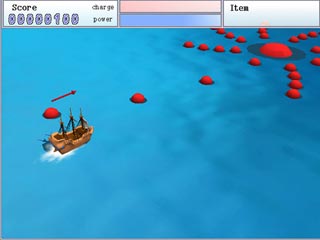 波風物語のゲーム画面「大ダコボスとの死闘 」