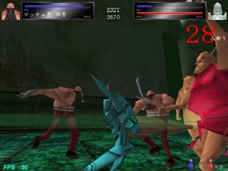 ナンチャラ剣物語のゲーム画面「プレイヤーと敵　その２」