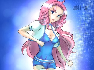 2.5次元 ～ピンクの髪のエイプリル～のゲーム画面「アニメヒロイン「如月エイプリル」の変身シーン。」