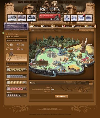 KhanWars(カーン ウォーズ)のゲーム画面「城における経済情報」