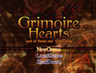 Grimoire Hearts Disk1のゲーム画面「全四章構成のRPG第一章!!」