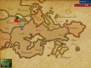 Near Future Storyのゲーム画面「世界地図（まだ行動範囲が狭い）」