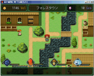 弱き魔物と地下を制すのゲーム画面「活動のメインとなる村」