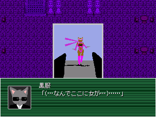 女猫忍者エリカのゲーム画面「あの非常に際どい格好の忍者(!!)が、本作の主人公「綾野 エリカ」だ。」