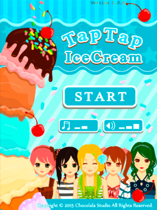 Tap Tap IceCreamのゲーム画面「オープニング画面」