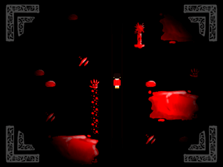 黒雪―SnowBlackのゲーム画面「血まみれの廊下を―」