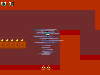 カクカクザマスのゲーム画面「◆スーパーダッシュで空中で横に移動できます」