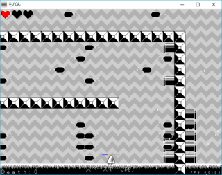 走れ!モノくんのゲーム画面「水中のステージです。魚雷がいっぱいです」