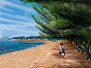雪子の国《体験版》のゲーム画面「舞台は静かな海町」