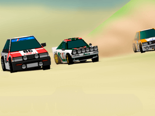 グレイテストドライバーズVersion6のゲーム画面「リプレイデータと競走しよう。」