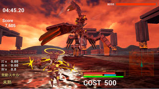 時止電殻2試作版のゲーム画面「大型ボス討伐戦」