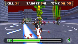 ろめ子 オブ ザ デッドのゲーム画面「ビーム攻撃を受ける ろめ子」