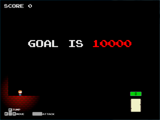 GOAL IS 10000のゲーム画面「10000点を稼ぐと脱出できるようです」