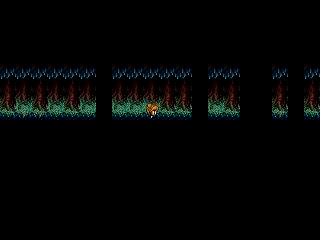 赤い沼のゲーム画面「森を抜けるとそこには……？」