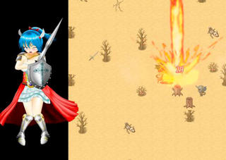 ローザの不思議なダンジョンのゲーム画面「厄介な敵は遠距離から魔法も打って来る。」
