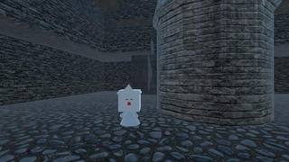 たぐたぐ-TAG IN THE DUNGEON-（ダンジョン004 砦）のゲーム画面「迫ってくる鬼に捕まらないように。」