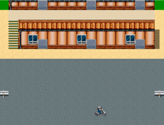 こんなゲームを始めたら2のゲーム画面「今回の舞台である古びたアパート・・・とバイク」