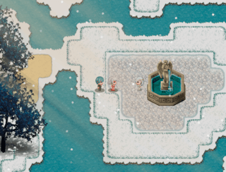 悪魔からの贈り物のゲーム画面「そこは絶え間なく雪が降る平和すぎる箱庭」
