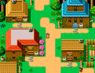 オリビアさんと裏山の薬草のゲーム画面「村」