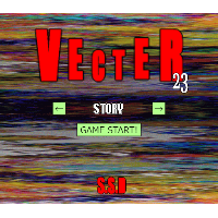 VECTOR23のゲーム画面「タイトル画面です」
