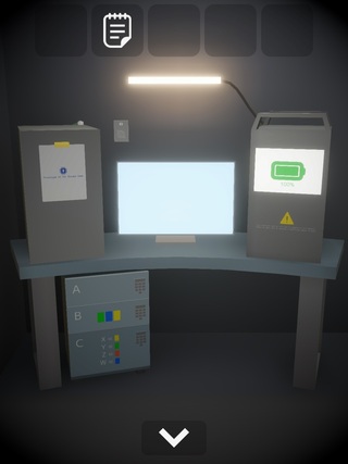 Escape with AIのゲーム画面「部屋に設置されたマシン」