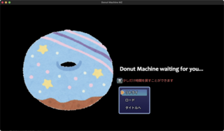 Donut Machine MZのゲーム画面「負けてもすぐ前に時間を戻せる。」