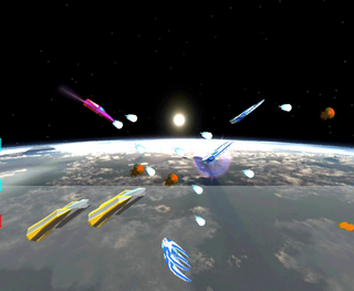 スペースインベーダーツイストのゲーム画面「カウンター攻撃の乱れ撃ち！」