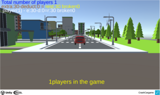 クラッシュカーゲームのゲーム画面「スタート」