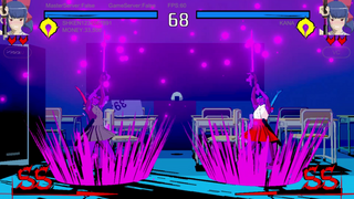 シャイニーハート SHINY HEARTのゲーム画面「妖気タメで超必殺技ゲージがタメられます」
