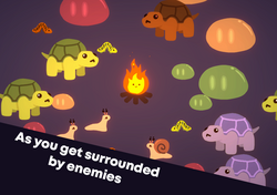 WildFireのゲーム画面「In-game campfire surrounded by enemies」