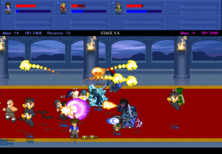 Little Fighter IIのゲーム画面「キャラ選択とチーム分け」
