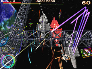 xSynergy Gateのゲーム画面「奥にいる敵には［オートエイミング］が有効」