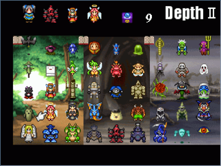 DepthⅡのゲーム画面「召喚できるモンスターは45種類！」