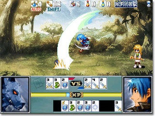 女神の涙TRUEのゲーム画面「戦闘はカードバトル。多彩なアニメでキャラが動き回る」
