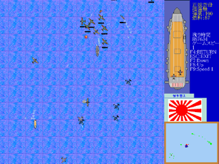 Naval South Pacific Warのゲーム画面「陣形が勝敗を決すると言っても過言ではない」