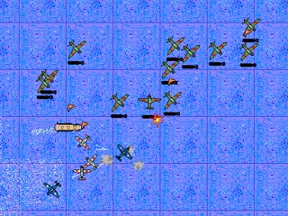 Naval South Pacific Warのゲーム画面「空母から戦闘機を離着陸させることも可能」