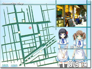 しぇいむ☆おんのゲーム画面「マップ移動選択、行動は慎重に」