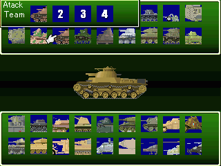 Legend of Tankのゲーム画面「仲間になる戦車、砲、ヘリたち…」