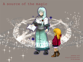 A source of the magic のゲーム画面「主人公は師匠の下魔術師を目指しています。」