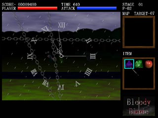 BloodyBladeのゲーム画面「時間を止めるアイテム使用」