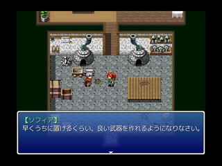 Colt's Thor Hammerのゲーム画面「幼馴染の武器屋は品質に厳しいぞ!」