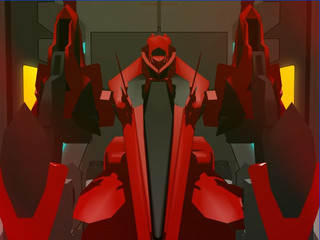 超光閃空フェイタルエクスクラメーション！のゲーム画面「３Ｄで描かれたロボット達が所狭しと動き回る！」