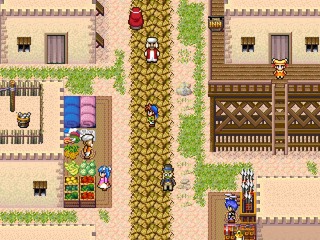 チルドレンス・コーナーのゲーム画面「古い砂漠の街！　ここではどんな冒険が？」