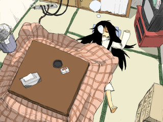 ほん呪！ durbbing girls revival fest 第２話のゲーム画面「自室に貞子が居る風景」