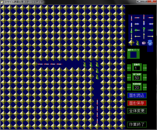 Kamo-Puzzle ミサイル誘導士かものゲーム画面「ステージエディタで面を自作可能」