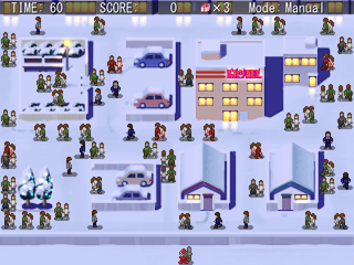 SANTAHAZARDのゲーム画面「事態を放置するとこのような悲惨な状況に！」