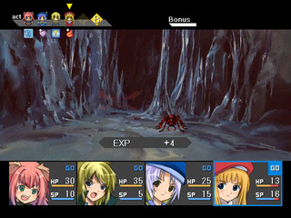 Princess Dreamerのゲーム画面「弱点を突いてボーナス経験値を獲得」