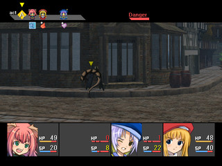 Princess Dreamerのゲーム画面「HP25%以下は敵の的。Danger時は大ダメージ」