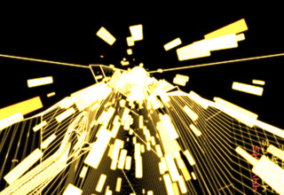 フォトニカ　体験版のゲーム画面「一定以上のスピードになると、ゴールドモードに。」
