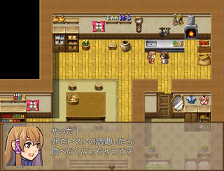 トマトビレッジ(旧版)のゲーム画面「のどかで小さな村が舞台です」